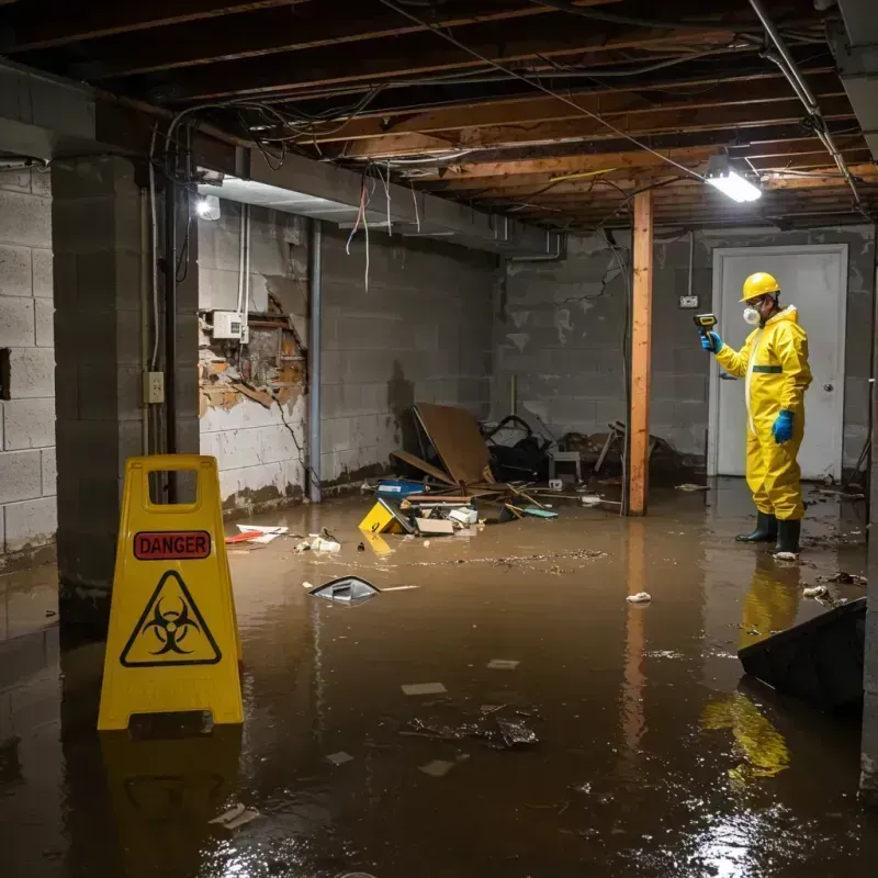 Flooded Basement Electrical Hazard in Buckner, MO Property