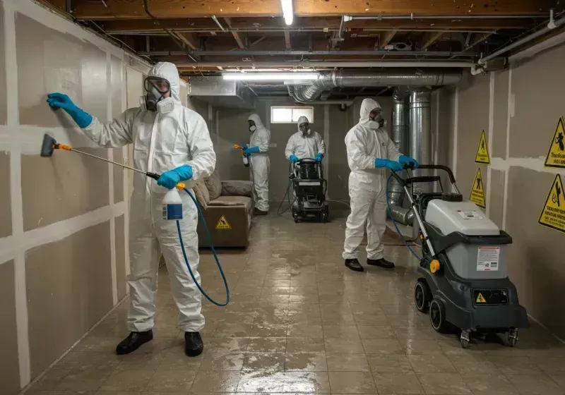 Basement Moisture Removal and Structural Drying process in Buckner, MO